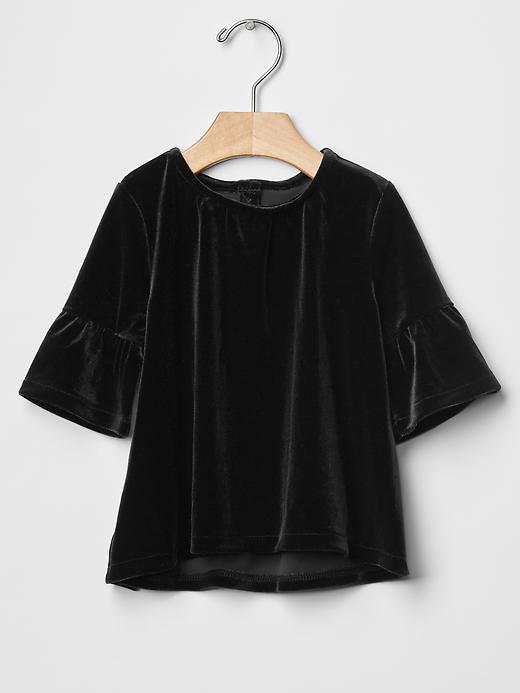 Gap Velour Bell Sleeve Top - True Black
