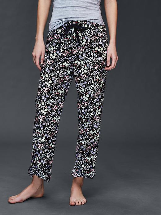 Gap Women Poplin Print Pants - Romantic Floral Black