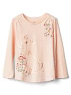 Gap Metallic Graphic Long Sleeve Tee - Red Fox