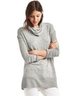 Gap Women Cowl Neck Marled Tunic - Light Grey Marle
