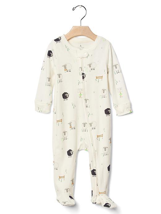 Gap Lil&#39 Sheep Footed Zip One Piece - Ivory Frost