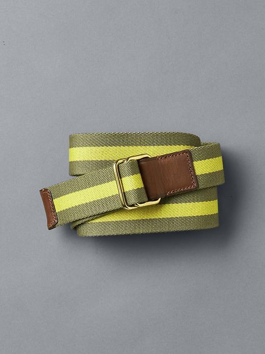Gap Men Rugby Stripe Webbing Belt - Citron Green