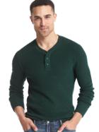 Gap Men Softspun Knit Henley - Green