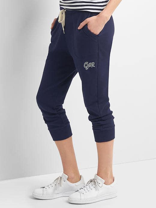 Gap French Terry Crop Logo Joggers - Dark Night