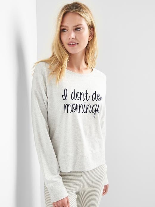 Gap Women Sleep Graphic Pullover - White Heather