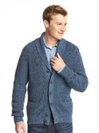 Gap Men Ribbed Shawl Collar Cardigan - Light Blue Marl