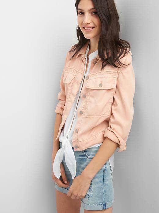 Gap Women Tencel Twill Icon Jacket - Murmur Pink