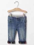 Gap 1969 Lined Pull On Straight Jeans - Medium Indigo