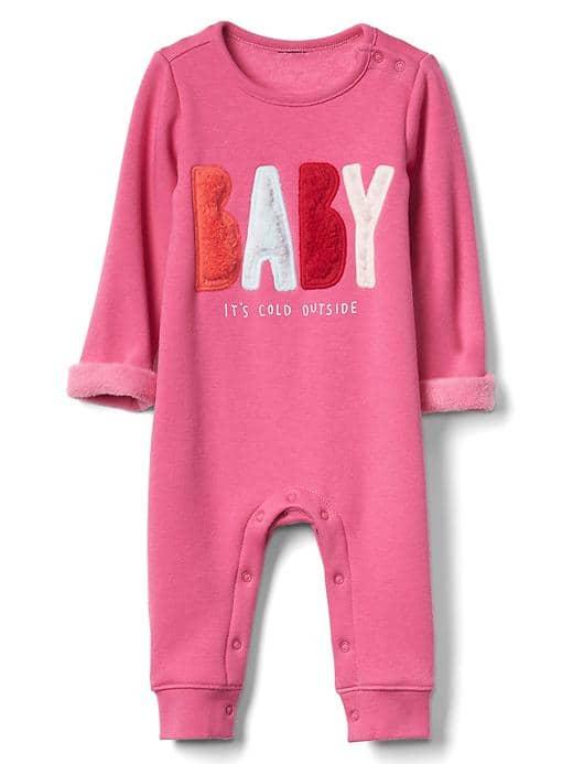 Gap Cozy Festive Graphic One Piece - Devi Pink