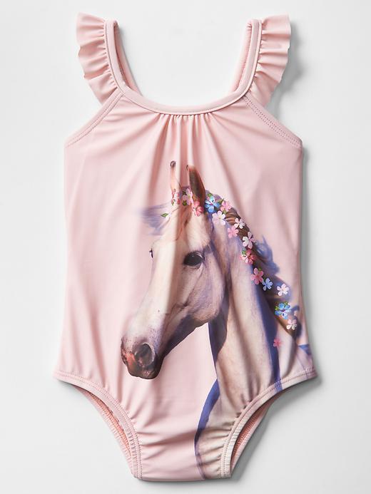 Gap Graphic Swim One Piece - Icy Pink