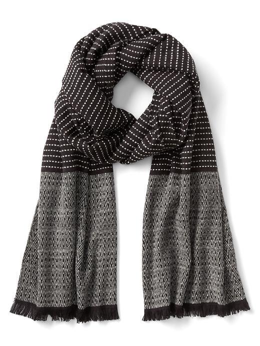 Gap Women Cozy Textured Fringe Scarf - Black
