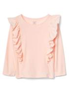 Gap Ruffle Long Sleeve Top - Pink Blush