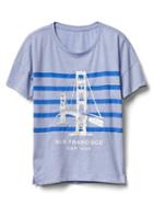 Gap Women Sequin City And Stripe Tee - San Francisco