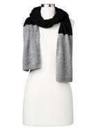 Gap Women Merino Wool Blend Colorblock Scarf - True Black