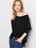 Gap Women Softspun Boatneck Batwing Top - True Black