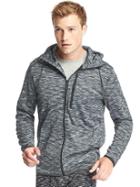 Gap Men Orbital Fleece Spacedye Zip Hoodie - Black Heather