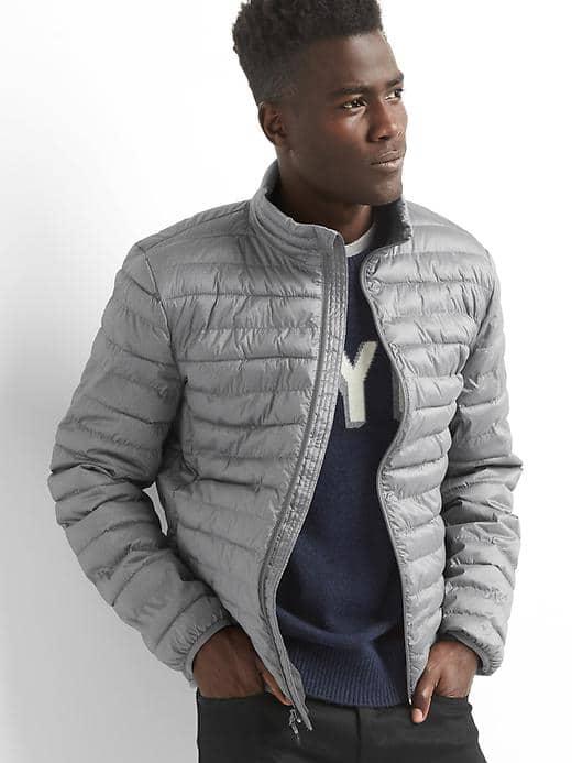 Gap Men Coldcontrol Lite Puffer Jacket - New Heather Grey