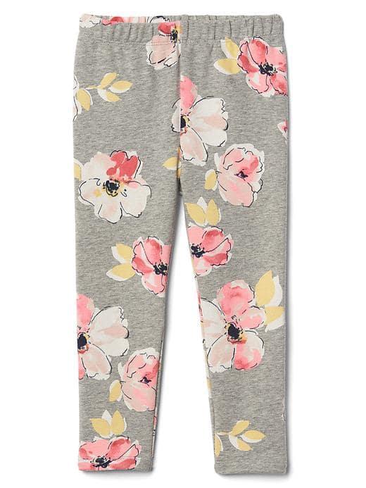 Gap Floral Soft Terry Leggings. - Light Gray Floral