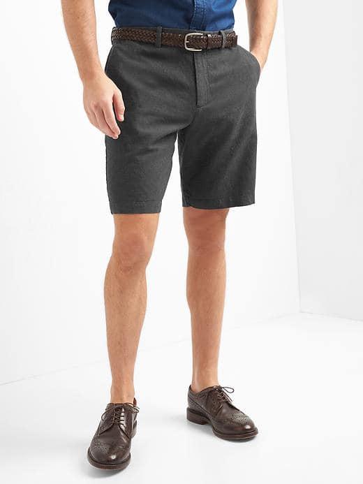 Gap Men Classic Linen Cotton Shorts 10 - Moonless Night