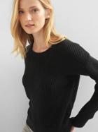 Gap Back Strap Ribbed Sweater - Black