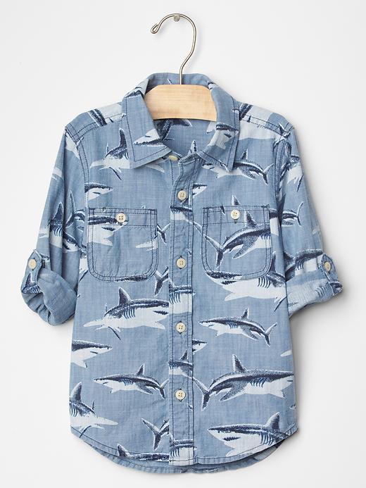 Gap 1969 Shark Convertible Chambray Shirt - Denim