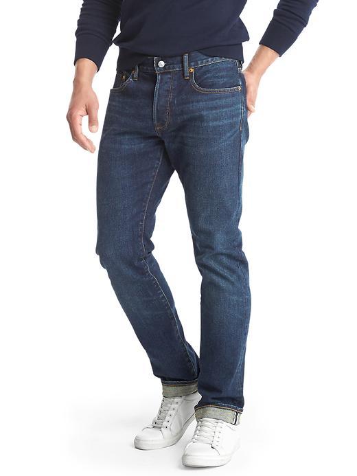 Gap Men Stretch 1969 Selvedge Slim Fit Jeans - Faded Indigo