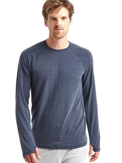 Gap Men Gapfit Breathe Long Sleeve Crew T Shirt - Blue Galaxy