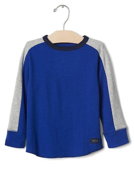 Gap Long Sleeve Colorblock Tee - Bente Blue