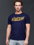 Gap Men Motor City Detroit Graphic T Shirt - Dark Night