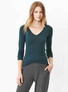 Gap Pure Body Long Sleeve V Neck Tee - Abyss