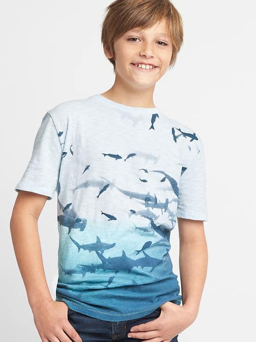 Gap Women Shark Dip Dye Crew Tee - Air