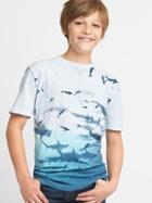 Gap Women Shark Dip Dye Crew Tee - Air
