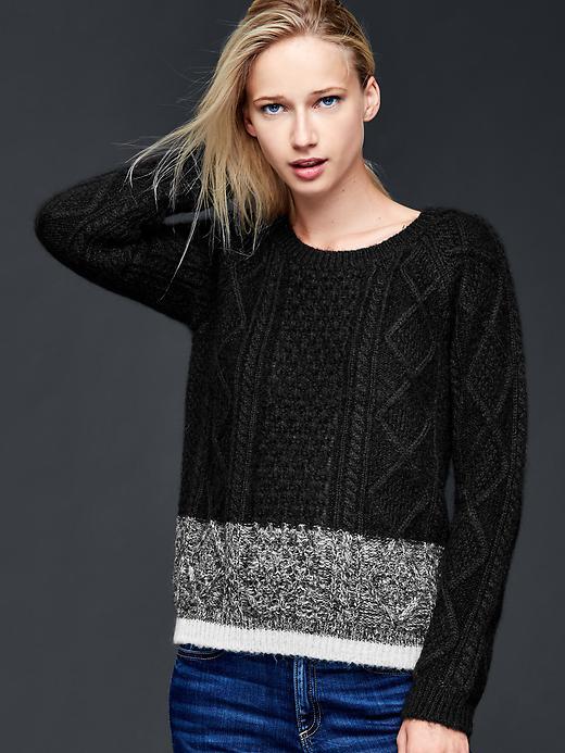 Gap Mohair Cable Knit Sweater - True Black