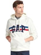 Gap Men French Terry Chest Stripe Pullover Hoodie - New Off White