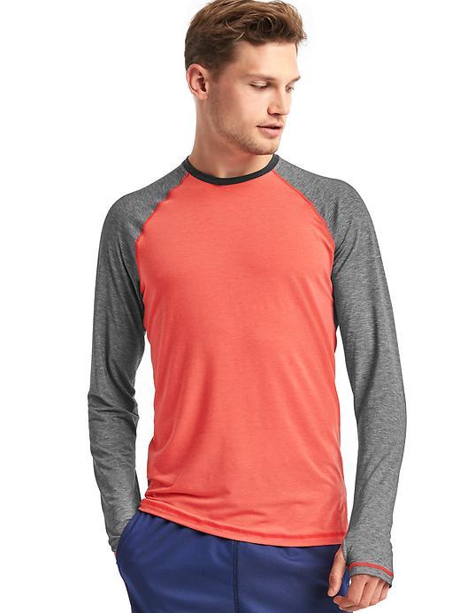 Gap Men Gapfit Breathe Long Sleeve Crew T Shirt - Red Poppy