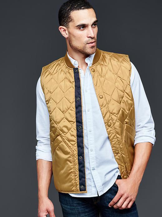 Gap Men Quilted Vest - Palomino Brown