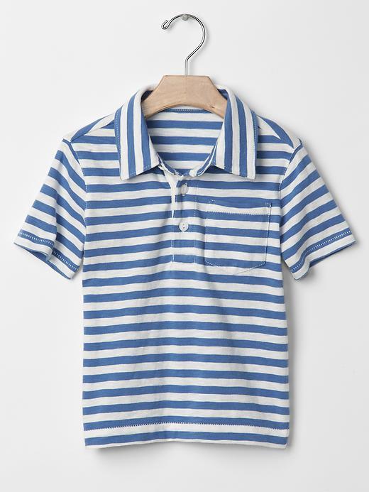Gap Americana Stripe Polo - Cabana Blue