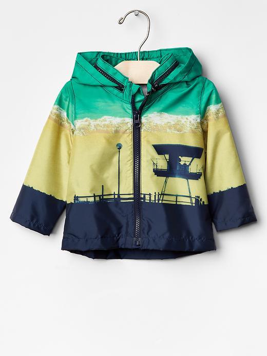 Gap Beach Scene Windbreaker - Green Malachite