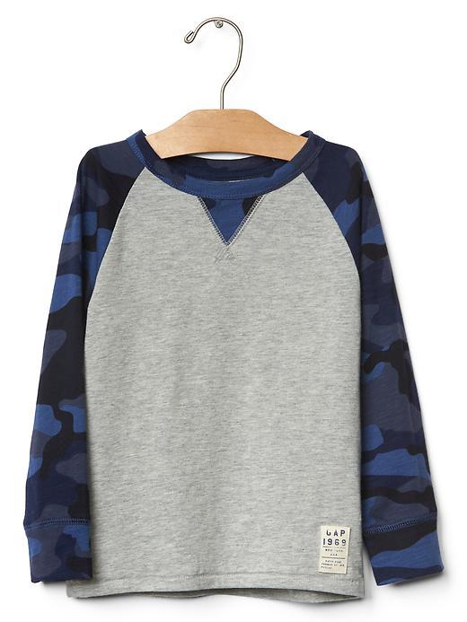 Gap Long Sleeve Baseball Tee - Blue Camo