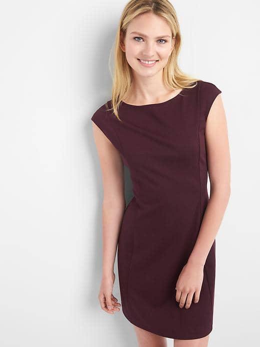 Gap Women Cap Sleeve Fit And Flare Dress - Plum Pie