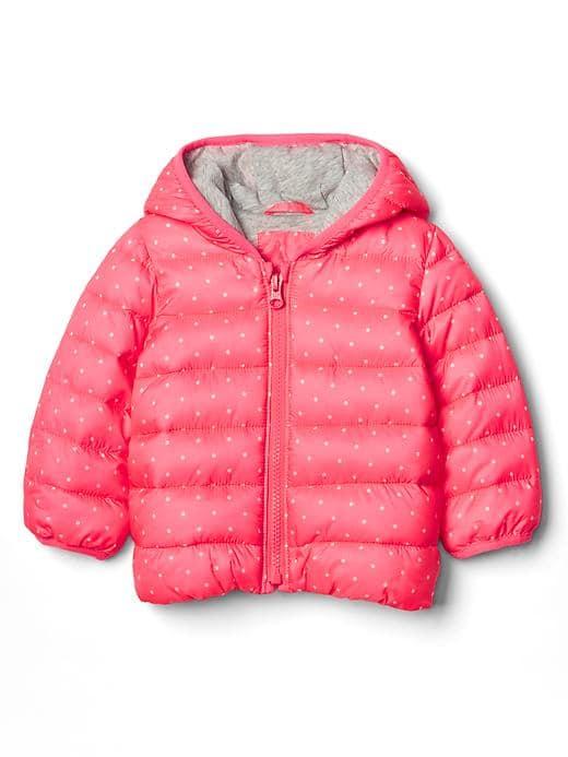 Gap Coldcontrol Lite Print Puffer Jacket - Sassy Pink