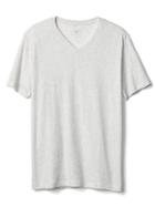 Gap Essential Short Sleeve V Neck T Shirt - Light Heather Gray