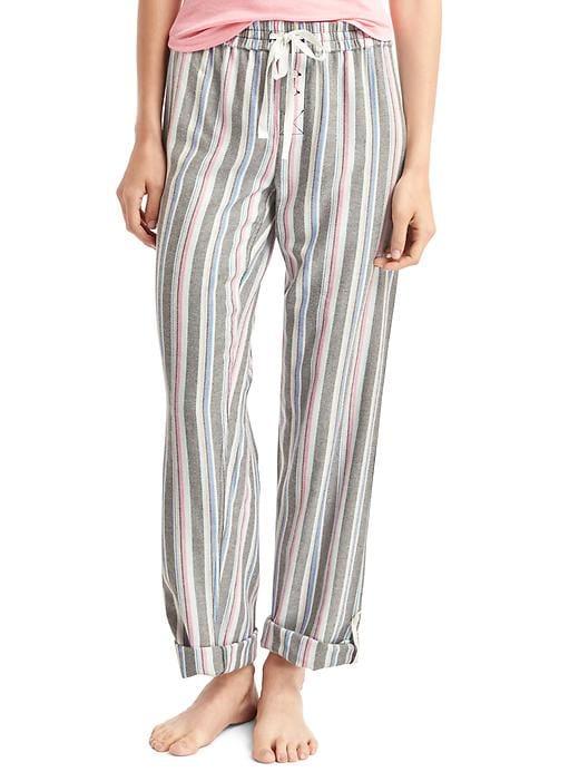 Gap Women Flannel Roll Up Sleep Pants - Breeze Stripe Snow Cap