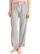 Gap Women Flannel Roll Up Sleep Pants - Breeze Stripe Snow Cap