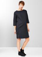 Gap Women Quilted Zip Dress - Navy