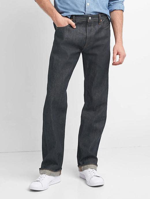 Gap Men Selvedge Skinny Fit Jeans Stretch - Raw