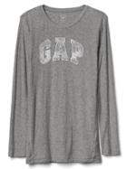 Gap Women Logo Crewneck Long Sleeve Tee - Heather Grey