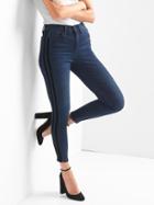 Gap Women Super High Rise Stripe True Skinny Ankle Jeans - Dark Indigo