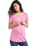 Gap Cuffed Short Sleeve Sweater - Pink Heather