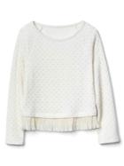 Gap Shimmer Ruffle Trim Pullover - Ivory Frost